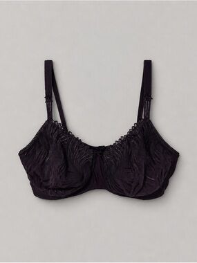 Amoena 40B Black Lace Underwire Bra 40B Women’s Lingerie Sheer Unlined Bra